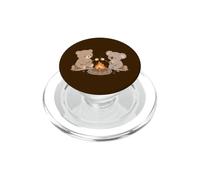 Bear and Koala by the Campfire Cute Camping Motif Gift PopSockets PopGrip for MagSafe