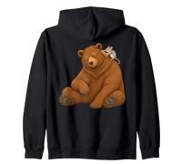 Bear and Mouse Rat Friendship Grooming Zip Hoodie