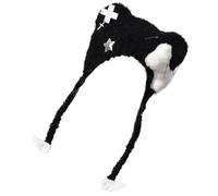 Bear Animal Ears Knitted Hat Soft Furry Knitted Women Winter Snow for Girl Skiing Cycling Snowboarding Travel Cats Ear Hat