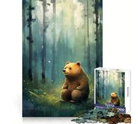 Bear Animal in The Forest Jigsaw 1000 Pieces for Teenagers Analytical Skill Mindful Leisure Tight Join Holiday Treat (50x75cm)