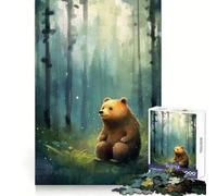 Bear Animal in The Forest Jigsaw Puzzle 1000 Piece for Teenagers Think Training Time Well Spent Defined Edges Festive Present (38x52cm)