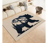 Bear Area Rugs, Animals Modern Rug 140x200 cm, Foldable Rugs In Entertainment Area Rug for Machine Washable Non Slip Carpet, for Kitchen Bedroom Living Room 1e180