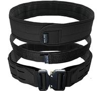 Bear Armz Tactical Battle Belt | Molle Riggers Belt | Duty Belt | Heavy Duty Anti-Slip Pad & Inner Belt Comb | 2-In-1 System, Tactical Black, M