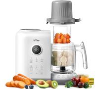 Bear Baby Food Blender with 18.5oz Dual-Layer Steam Baskets, OneStep Food Processor Puree Blender Grinder Mills, Baby Food Maker with Bottle Warming, Sterilizing and Auto Cleaning Function, BPA-Free