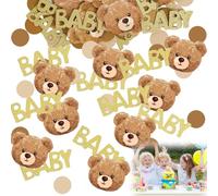 Bear Baby Shower Confetti, 100pcs Baby Showers Table Decorations for Gender Reveal Parties, Baby Shower Confetti for Baby Birth Party Decorations, Cute Bear Theme Decor for Boy & Girls