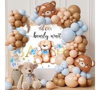 Bear Baby Shower Decorations -Balloon Arch Kit 125PCS baby shower decorations neutral Bear Balloons Garland Arch Kit We Can Bearly Wait Backdrop for Boy Baby Shower Birthday Party