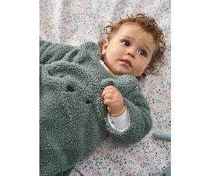 Bear Baby Sleep Bag with Removable Sleeves, GREEN FOREST sage green
