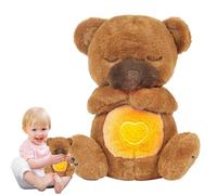 Bear Baby Soother - Plush Toddler Sleep Soother With Soft Light And Gentle Sound | Animal Cuddly Toy With Soothing Music, Calming Night Light Bear For Girls, Mom And Family, Baby Comfort Sleep Doll Fo