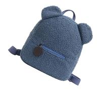 Bear Backpack - Fuzzy Animal Plush Schoolbag, Comfortable Soft Shoulder Bag for Kids, Friendly Stuffed Backpack Design, Family Friends Playtime Travel Feature Boys Girls Daily Use Carry Usage, Blue