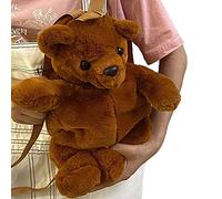 Bear Backpack - Plush Animal Shoulder Bag, Adjustable Cheek Holder | Soft Plush Panda Backpack, Cuddly Storage Pack for Snacks, Books, Fruits, Pencils, Small Toys or Qu Use, Light Brown, Se référer au