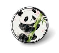 Bear Badge Exquisite Round Alloy Brooch Cute Brooch Fashion Name Badge Lightweight Elegant Pin Compact Circular Alloy Lapel Pin for Id Club Event Souvenir Gift