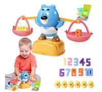 Bear Balance Scale | Cartoon 12 Ducks Bear Balance Math Game | Educational 30 Double-Sided Cards Number Counting Toy for Preschool, Scale for Kids