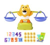 Bear Balance Scale, Cartoon 12 Ducks Number Learning Toys, 30 Double-Sided Cards, Educational Number Counting Toy for Boys and Girls Early Learning