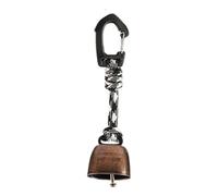 Bear Bell Retro Safety Ring Keychain, Iron Backpacking Alert Bell Trail Wildlife Protection, Lightweight Sturdy Sound Build, Easy to Use for Gear Safety, Outdoor Necessities for Camping Climbing