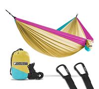 Bear Butt Double Parachute Hammock You Want Some Hammocks? Then You Need Our Camping Hammock - 2 yr Company On Amazon - The Reviews Say It All - Grab One While They Are Hot (Yellow/Sky Blue/Pink)
