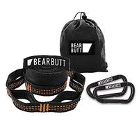 Bear Butt Kodiak Hammock Straps - 40 Combined Loops - 20 Feet Long - Holds 1000 Pounds From Our Extra Reinforced Triple Stitching - Get Our Hammock Tree Straps - Start Up Company (Black/Orange)