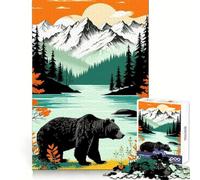 Bear by The Lake Puzzles for Adults 1000 Puzzles Critical Think Calm Leisure Uniform Edges Festive Surprise (38x26cm)
