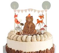 Bear Cake Toppers，Special designed animal Bear Woodland，Cake Topper Leaf Party Paper Bunting Banner ，We Can Bearly Wait Cupcake Topper, Boy Baby Shower Birthday Party Decorations Supplies.