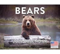 Bear Calendar 2026 Bears Monthly Wall Calender 12 Month | American Made In The USA