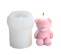Bear Candle Mold, Adorable 3D Bear Candle Mold, Silicone Fondant Soap Making with DIY Cake Baking Cupcake Topper, Easy to Release