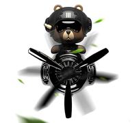 Bear Car Air Freshener - Aromatherapy Diffuser Vent Clip | Shaking Head Pilot Bear in Retro Airplane - Car Perfume Ornament Decoration | Carr Vent Freshener - Fun Carr Interior Accessory
