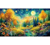 Bear-catching-fish-in-forest-stream Puzzle Game 1000 Piece Recycled Paper Impossible Hard Difficult Challenging for Women, Gifts for Men for Decompression 70x50/1000pcs