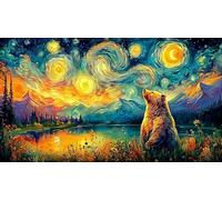 Bear-catching-fish-near-waterfalls 1000Pc Adult Jigsaws Puzzle Game Fun Present & Activity for Home Impossible Hard Difficult Educational Game Decompression 70x50/1000pcs