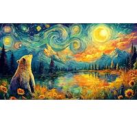 Bear-catching-fish-near-waterfalls Jigsaw Puzzle 1000Pc Recycled Paper Impossible Hard Difficult Educational Game Decompression Great Gift Idea 38x26/1000pcs