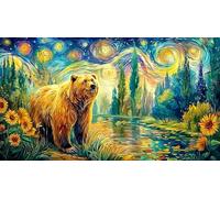 Bear-Catching-Fish-Under-Rainbow Puzzle for Adults 1000 Piece Impossible Hard Difficult Challenging Educational Game Decompression Fun Present & Activity for Home 38x26/1000pcs