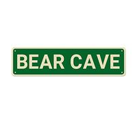 Bear Cave Sign, Bear Sign Bear Decor Bear Lover Gift, Funny Wall Decor for Man Cave/Home/Man Cave, Quality Metal Signs 16x4 Inch