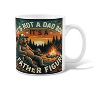 Bear Ceramic Coffee Mug, Outdoor Vintage Campfire Trees Fall Orange Novelty Tea Mug with Handle Ideal for Friends Family Co-Worker Lovers Eldership Senior 11 Oz