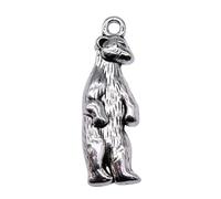 Bear Charms For Handmade Jewelry Assembly, 31x10mm, Antique Silver Color, 10 Pieces