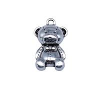 Bear Charms For Scrapbook Ornaments, 11x17mm, Antique Silver Color, 20 Pieces