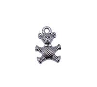 Bear Charms For Wire Wrapping Crafts, 18x11mm, Antique Silver Color, 10 Pieces