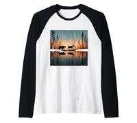 Bear Chasing Elk Lake Reflection On Lake Raglan Baseball Tee