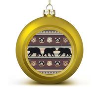 Bear Christmas Ball Ornament Shatterproof Hanging Ball Ornaments with String Decorative Christmas Baubles for Xmas Tree Home Wedding Holiday Party Decor Supply