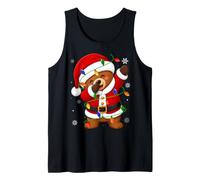 Bear Christmas Lights Fun Animal Dab Dance Santa Xmas Tank Top