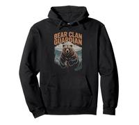 Bear Clan Guardian Grizzly Forest Mountain Bold Pullover Hoodie