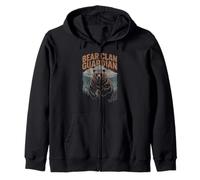 Bear Clan Guardian Grizzly Forest Mountain Bold Zip Hoodie