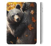 Bear Climbing on A Tree Cute Tablet Case with Pencil Holder Unisex Slim Hard Protective Cover Compatible with iPad Mini 4/5/6