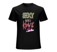 Bear Coming LMFAO Sexy and I Know It Cheetah Text Classic Breathable T Shirt Black L