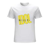 Bear Coming Men's Billy Idol Idol Billy Logo Top Tee Short Sleeve T-Shirt White 3XL