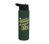 Bear Community, Bear Flag, Funny Gay Bear Pride Stainless Steel Insulated Water Bottle