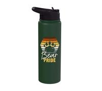 Bear Community, Bear Paw, Bear Flag, Gay Bear Pride Stainless Steel Insulated Water Bottle