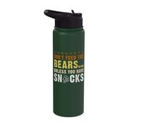 Bear Community, Don't Feed the Bears, Funny Bear Pride Gay Stainless Steel Insulated Water Bottle