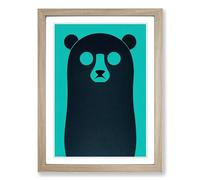 Bear Conceptual Art Framed Print | A2 Oak Framed Wall Art | Ready to Hang | Modern Animal Picture | Living Room Bedroom Lounge Office