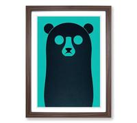 Bear Conceptual Art Framed Print | A2 Walnut Framed Wall Art | Ready to Hang | Modern Animal Picture | Living Room Bedroom Lounge Office
