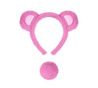 Bear Costume Carnival Bear Costume Ears Headbands Tail Cloud Stickers Carnival Animal Headbands Halloween Fancy Dress Theme Wooden Hair Pin Stick (G, One Size)