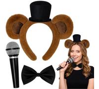 Bear Costume, Halloween Costume, Set of 3 Bears Headband, Bow Tie and Microphone