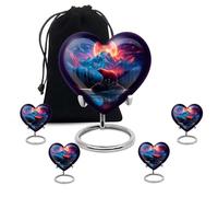 Bear Cremation Urn for Humans Ashes, Small Keepsake Urns, Memorial Gifts for Brother and Sister, Burial Urn for Adult Ash, Funeral Urns, 3 Inch Small, Set of 4, Blue